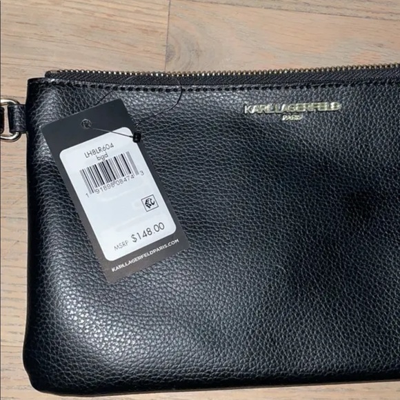 Karl Lagerfeld leather poutch wristlet - Picture 2 of 4